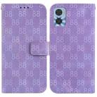 For Motorola Moto E22 / E22i Double 8-shaped Embossed Leather Phone Case(Purple) - 1