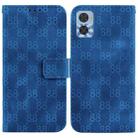 For Motorola Moto E22 / E22i Double 8-shaped Embossed Leather Phone Case(Blue) - 1