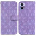 For Motorola Edge 30 Neo / Edge 30 Lite Double 8-shaped Embossed Leather Phone Case(Purple) - 1