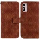 For Motorola Moto G42 Double 8-shaped Embossed Leather Phone Case(Brown) - 1