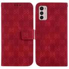 For Motorola Moto G42 Double 8-shaped Embossed Leather Phone Case(Red) - 1