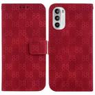 For Motorola Moto G62 5G Double 8-shaped Embossed Leather Phone Case(Red) - 1