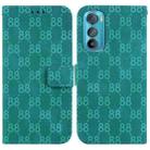 For Motorola Edge 30 Double 8-shaped Embossed Leather Phone Case(Green) - 1