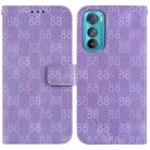 For Motorola Edge 30 Double 8-shaped Embossed Leather Phone Case(Purple) - 1