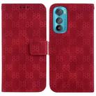 For Motorola Edge 30 Double 8-shaped Embossed Leather Phone Case(Red) - 1