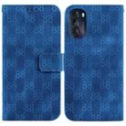 For Motorola Moto G 2022 Double 8-shaped Embossed Leather Phone Case(Blue) - 1