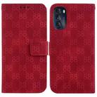 For Motorola Moto G 2022 Double 8-shaped Embossed Leather Phone Case(Red) - 1