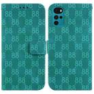 For Motorola Moto G22 Double 8-shaped Embossed Leather Phone Case(Green) - 1