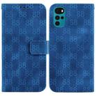 For Motorola Moto G22 Double 8-shaped Embossed Leather Phone Case(Blue) - 1