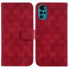 For Motorola Moto G22 Double 8-shaped Embossed Leather Phone Case(Red) - 1