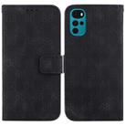 For Motorola Moto G22 Double 8-shaped Embossed Leather Phone Case(Black) - 1