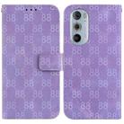 For Motorola Edge 30 Pro / Edge+ 2022 Double 8-shaped Embossed Leather Phone Case(Purple) - 1