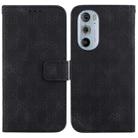 For Motorola Edge 30 Pro / Edge+ 2022 Double 8-shaped Embossed Leather Phone Case(Black) - 1