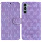 For Motorola Moto G200 5G / Edge S30 Double 8-shaped Embossed Leather Phone Case(Purple) - 1