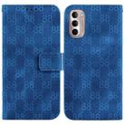For Motorola Moto G Stylus 4G 2022 Double 8-shaped Embossed Leather Phone Case(Blue) - 1