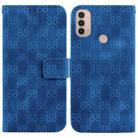 For Motorola Moto E20 / E30 / E40 Double 8-shaped Embossed Leather Phone Case(Blue) - 1