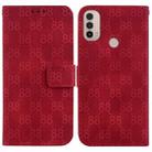 For Motorola Moto E20 / E30 / E40 Double 8-shaped Embossed Leather Phone Case(Red) - 1