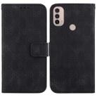 For Motorola Moto E20 / E30 / E40 Double 8-shaped Embossed Leather Phone Case(Black) - 1