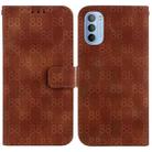 For Motorola Moto G31  / G41 Double 8-shaped Embossed Leather Phone Case(Brown) - 1