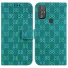 For Motorola Moto G Power 2022 Double 8-shaped Embossed Leather Phone Case(Green) - 1