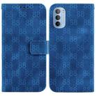 For Motorola Moto G51 Double 8-shaped Embossed Leather Phone Case(Blue) - 1