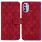 For Motorola Moto G51 Double 8-shaped Embossed Leather Phone Case(Red) - 1