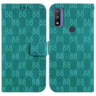 For Motorola G Pure Double 8-shaped Embossed Leather Phone Case(Green) - 1