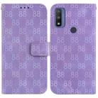 For Motorola G Pure Double 8-shaped Embossed Leather Phone Case(Purple) - 1