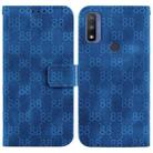 For Motorola G Pure Double 8-shaped Embossed Leather Phone Case(Blue) - 1