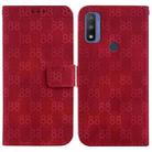 For Motorola G Pure Double 8-shaped Embossed Leather Phone Case(Red) - 1