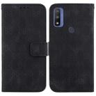 For Motorola G Pure Double 8-shaped Embossed Leather Phone Case(Black) - 1