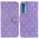 For Motorola Edge 20 Pro Double 8-shaped Embossed Leather Phone Case(Purple) - 1