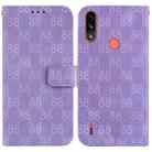 For Motorola Moto E7 Power / E7i Power Double 8-shaped Embossed Leather Phone Case(Purple) - 1