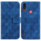 For Motorola Moto E7 Power / E7i Power Double 8-shaped Embossed Leather Phone Case(Blue) - 1