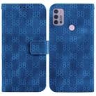 For Motorola Moto G30/G10/G20/G10 Power Double 8-shaped Embossed Leather Phone Case(Blue) - 1