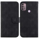 For Motorola Moto G30/G10/G20/G10 Power Double 8-shaped Embossed Leather Phone Case(Black) - 1