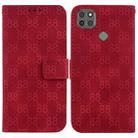 For Motorola Moto G9 Power Double 8-shaped Embossed Leather Phone Case(Red) - 1