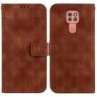 For Motorola Moto G9 Play / E7 Plus Double 8-shaped Embossed Leather Phone Case(Brown) - 1