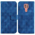 For Motorola Moto G9 Play / E7 Plus Double 8-shaped Embossed Leather Phone Case(Blue) - 1