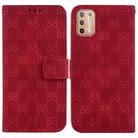 For Motorola Moto G9 Plus Double 8-shaped Embossed Leather Phone Case(Red) - 1