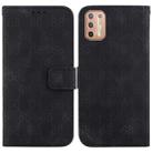 For Motorola Moto G9 Plus Double 8-shaped Embossed Leather Phone Case(Black) - 1