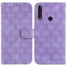 For Motorola Moto G8 Power Lite Double 8-shaped Embossed Leather Phone Case(Purple) - 1