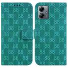 For Motorola Moto G14 Double 8-shaped Embossed Leather Phone Case(Green) - 1