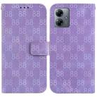 For Motorola Moto G14 Double 8-shaped Embossed Leather Phone Case(Purple) - 1