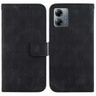 For Motorola Moto G14 Double 8-shaped Embossed Leather Phone Case(Black) - 1