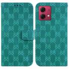 For Motorola Moto G84 Double 8-shaped Embossed Leather Phone Case(Green) - 1