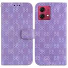 For Motorola Moto G84 Double 8-shaped Embossed Leather Phone Case(Purple) - 1