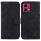 For Motorola Moto G84 Double 8-shaped Embossed Leather Phone Case(Black) - 1