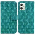 For Motorola Moto G54 Double 8-shaped Embossed Leather Phone Case(Green) - 1