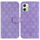 For Motorola Moto G54 Double 8-shaped Embossed Leather Phone Case(Purple) - 1